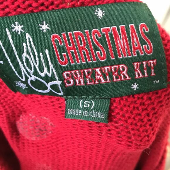 Ugly Sweater Kit Christmas Embellishment Sweater Red Women's Size Small - Picture 10 of 11